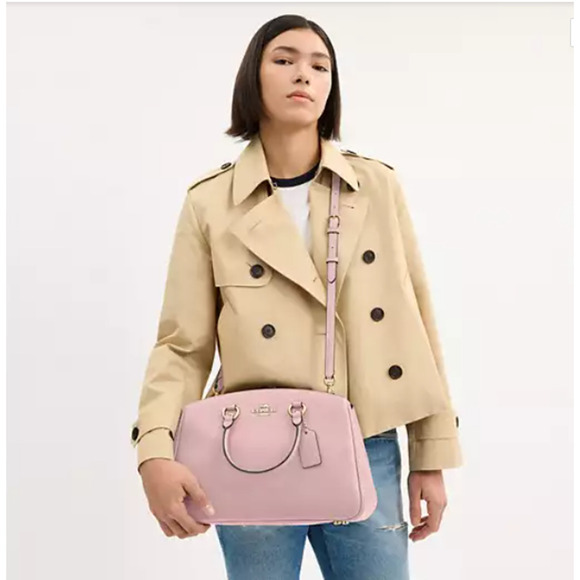 Coach Savannah Large Carryall Bag Crossbody In Leather/Powder Pink CAL56 NWT - Picture 5 of 10